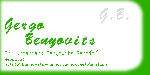 gergo benyovits business card